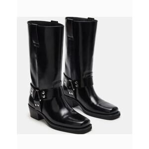 NEW Steve Madden Rhoda Harness Moto Black Boots Size 7